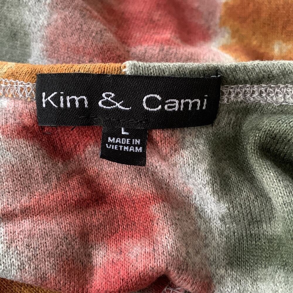 Kim & Cami Women's Large Blouse Tie Dye 4 Way Stretch Very Soft Scoop Neckline - Picture 9 of 10